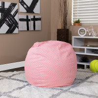 Flash Furniture Small Light Pink Dot Kids Bean Bag Chair DG-BEAN-SMALL-DOT-PK-GG